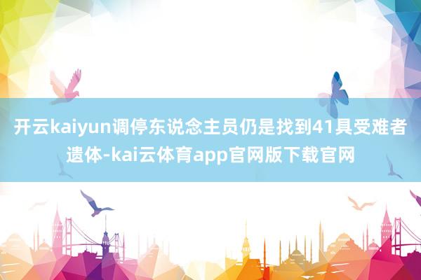 开云kaiyun调停东说念主员仍是找到41具受难者遗体-kai云体育app官网版下载官网