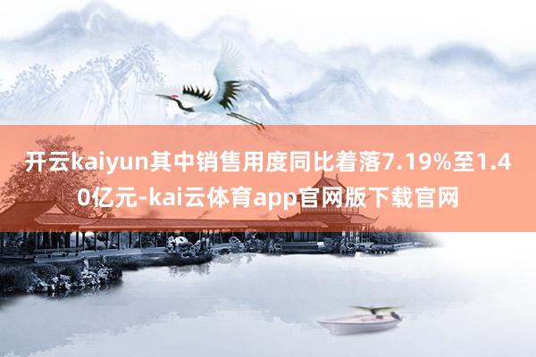 开云kaiyun其中销售用度同比着落7.19%至1.40亿元-kai云体育app官网版下载官网