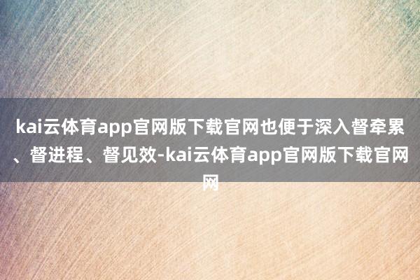 kai云体育app官网版下载官网也便于深入督牵累、督进程、督见效-kai云体育app官网版下载官网